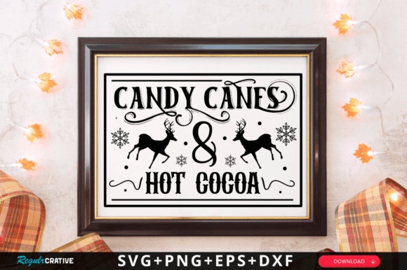 Candy Canes and Hot Cocoa SVG Design for Crafts