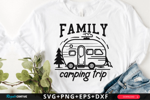 Family Camping Trip SVG Design for Graphics and Crafts