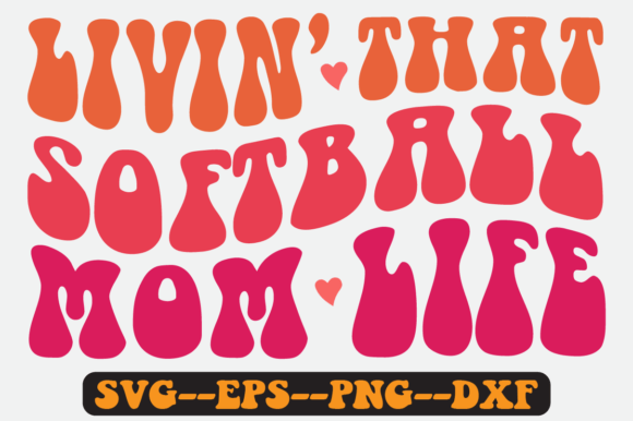 Softball Mom Quote Retro Svg Design for Crafts and Graphics